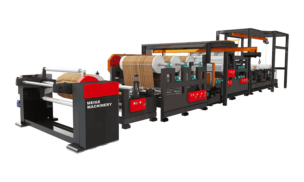 MGFH-1650D-2 PVC 2, 3 Layers (with Hoisting) Multi-Layer Glueless Composite Embossing Machine for Engineered Wood Decorative Paper